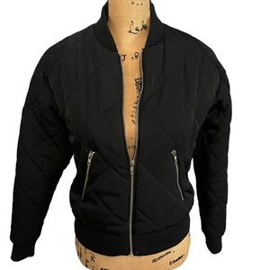 ALOT black, 65% Cotton, heavy duty, thick, puffer jacket, gathered waist